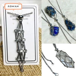 Stainless Steel Crystal Holder Cage Necklace Silver Color Stone