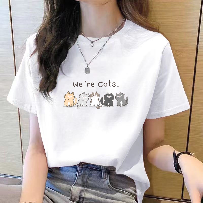 短袖上衣女生夏季衣服印花T恤女 women top short sleeve t shirts New Korean t shirt for ...