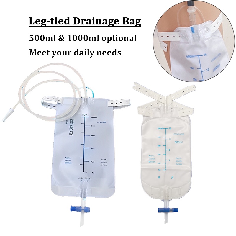 Disposable Drainage Bag Leg Tie Catheter Urine Collection Bag Connected ...