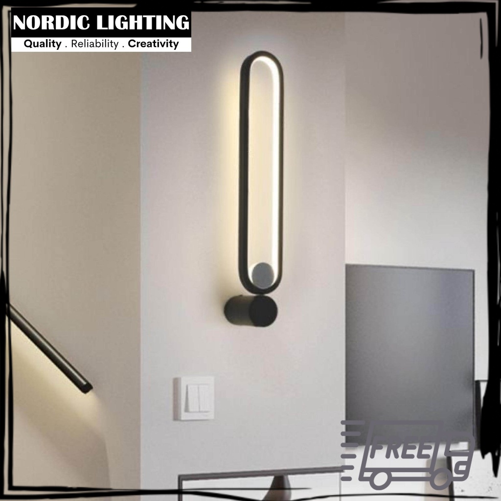Nordic Lightings Minimalist Black Wall Light Line Indoor Decorative