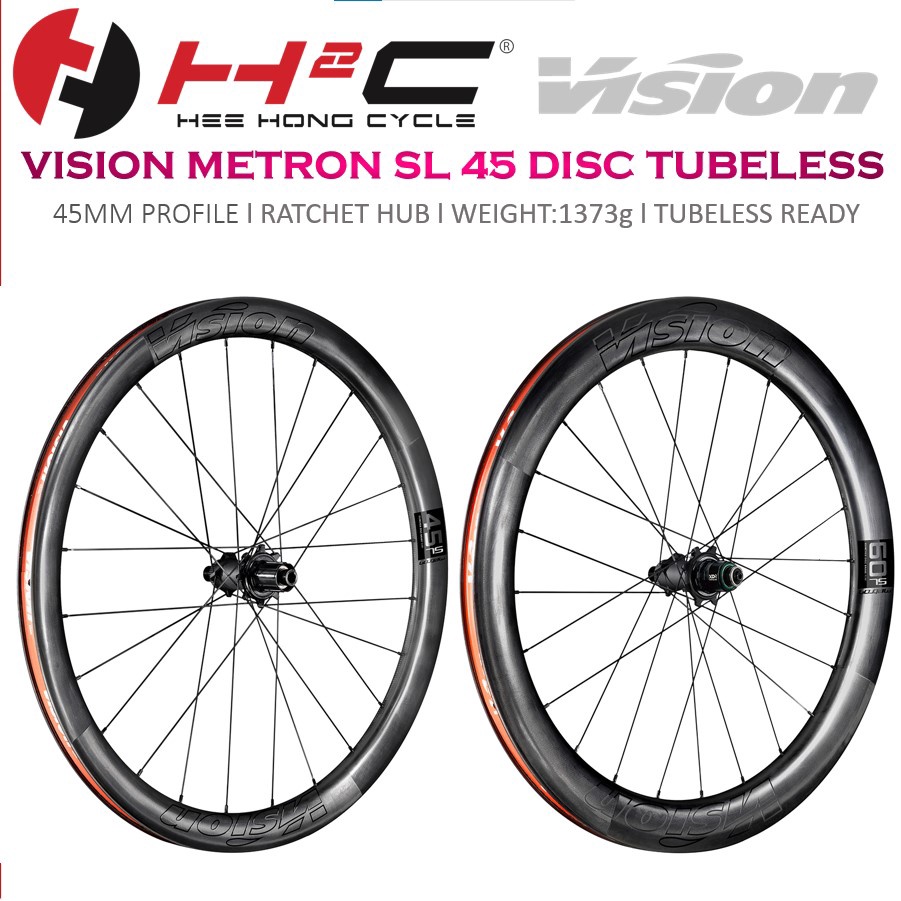 VISION 2023 METRON SL 45 & 60 DISC TUBELESS READY WHEELSET | Shopee ...