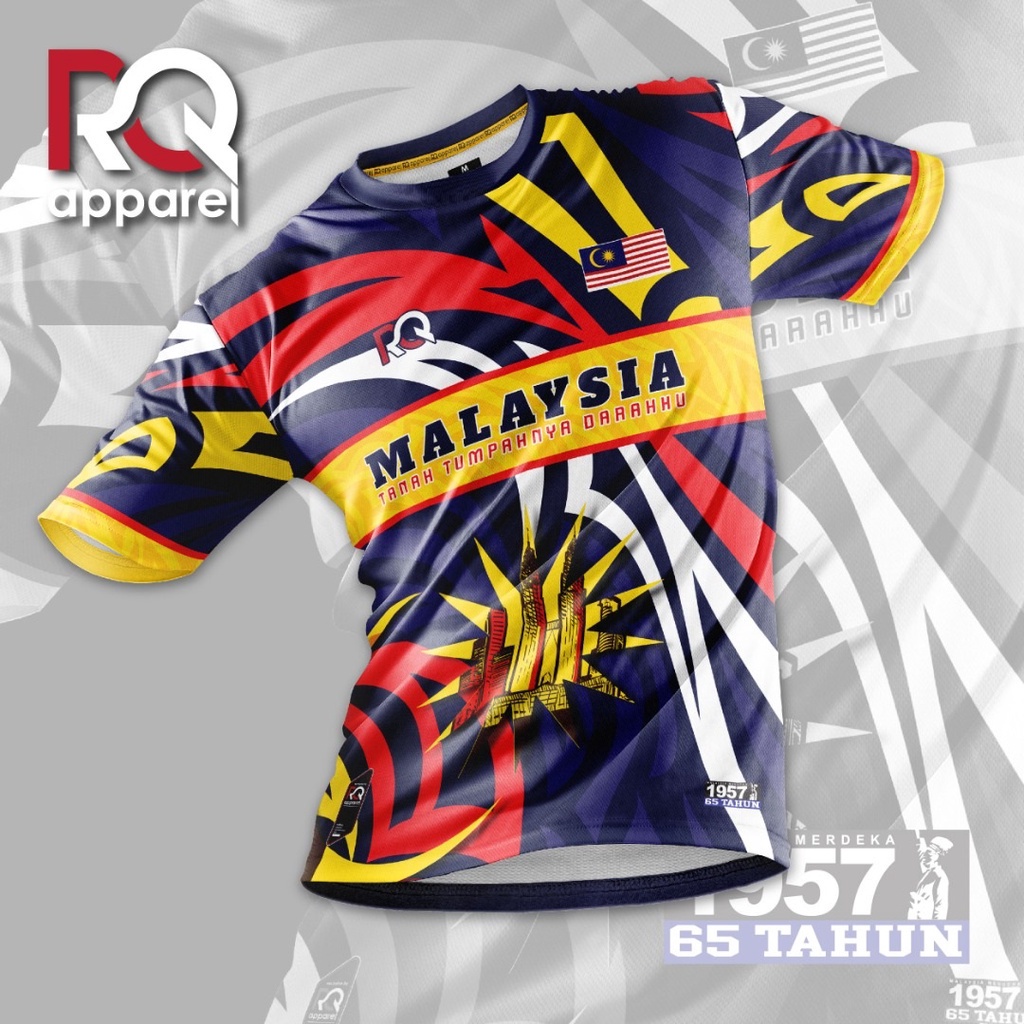 Baju Merdeka Hari Kebangsaan 2022 Sublimation Tshirt Baju Microfiber Jersi Jersey 6656