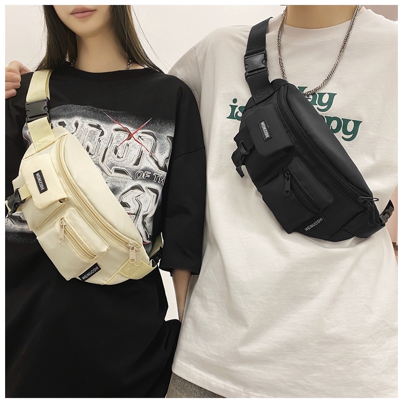 5 Colors Korean Fashion Ulzzang Ins Japanese Nylon Men Waist Bag Chest