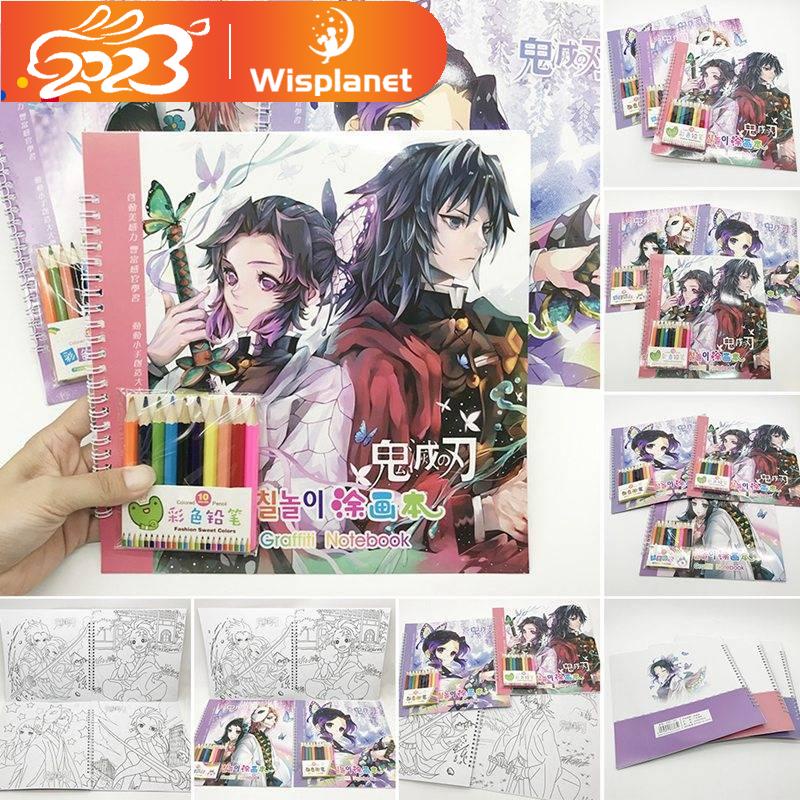 HOT Anime Demon Slayer Kimetsu no Yaiba Coloring Book Relieve Stress