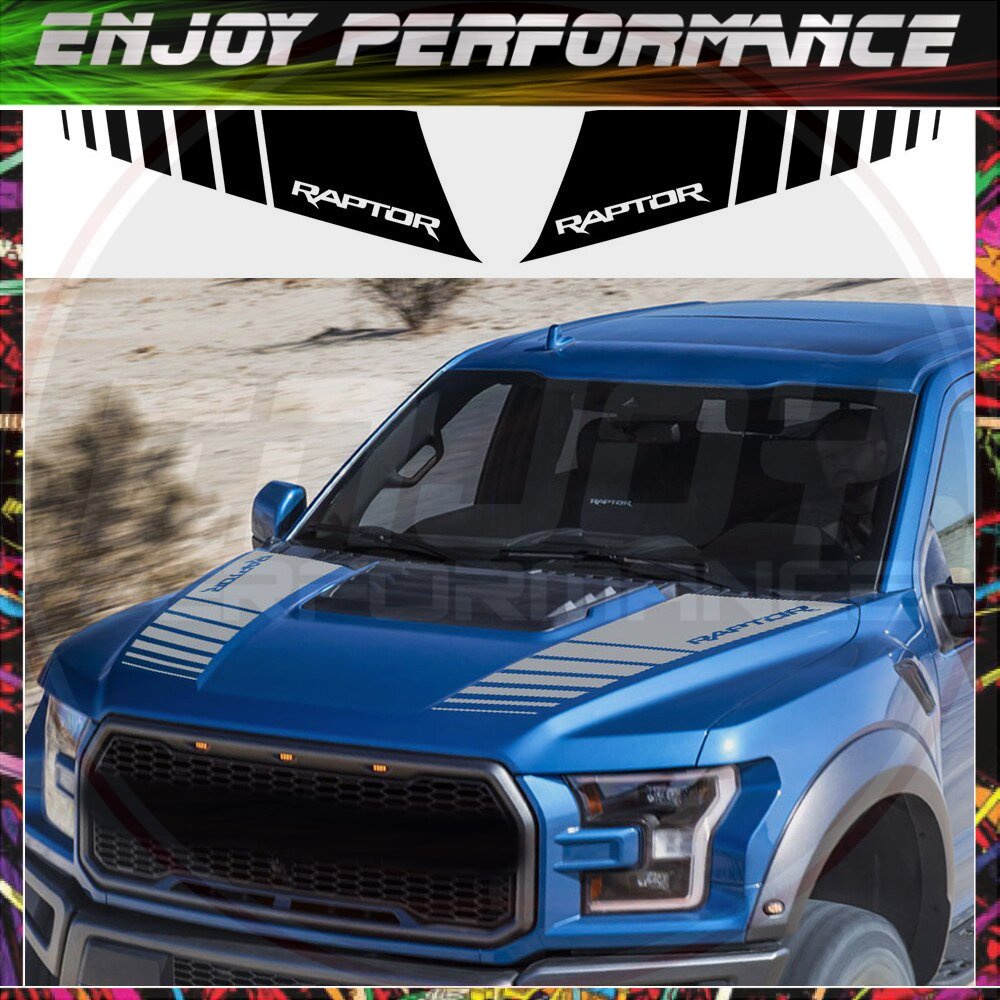 2PCS Car Hood Cover Graphic Vinyl Stickers For Ford Ranger Raptor F150 ...