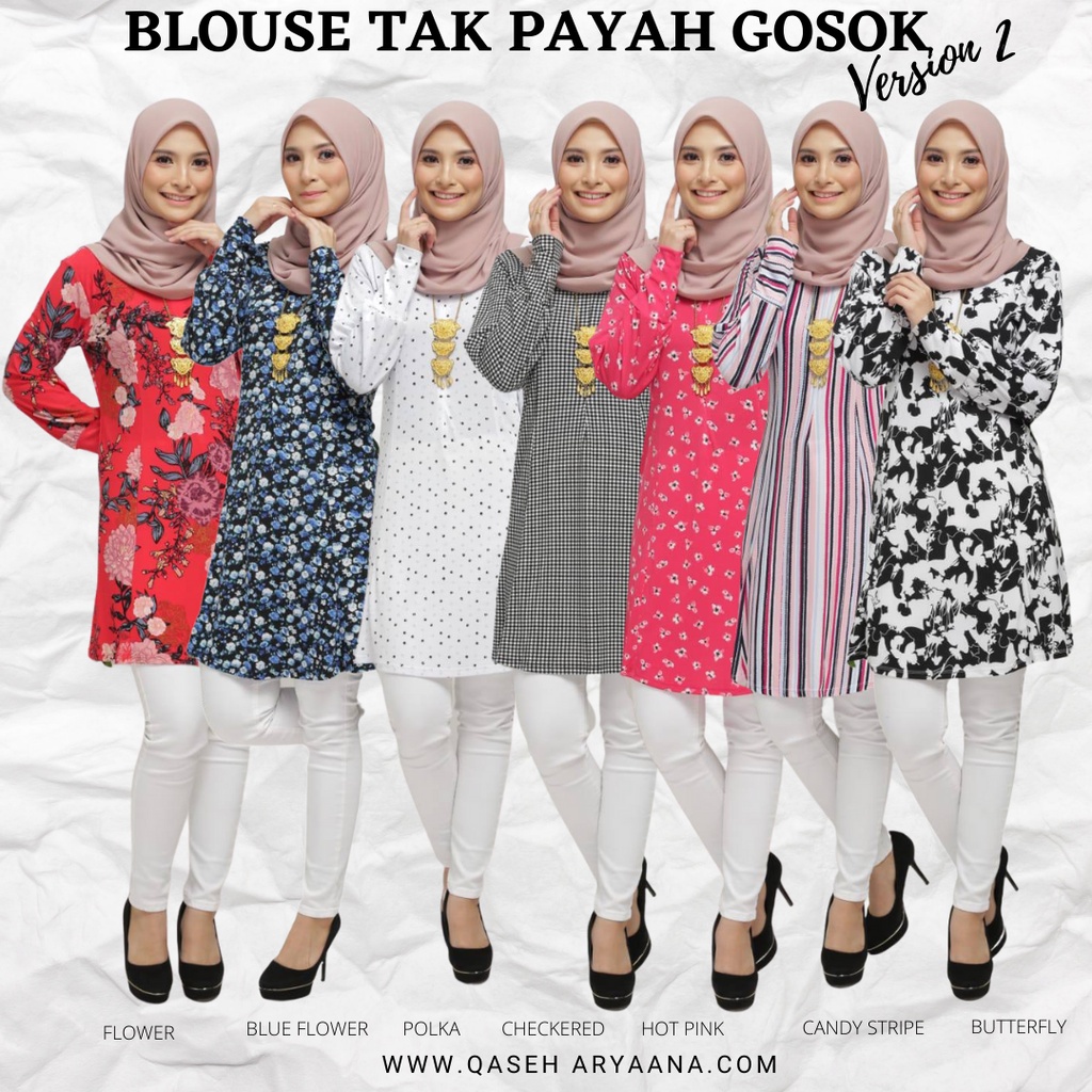 BLOUSE TAK PAYAH GOSOK V2 | Shopee Malaysia