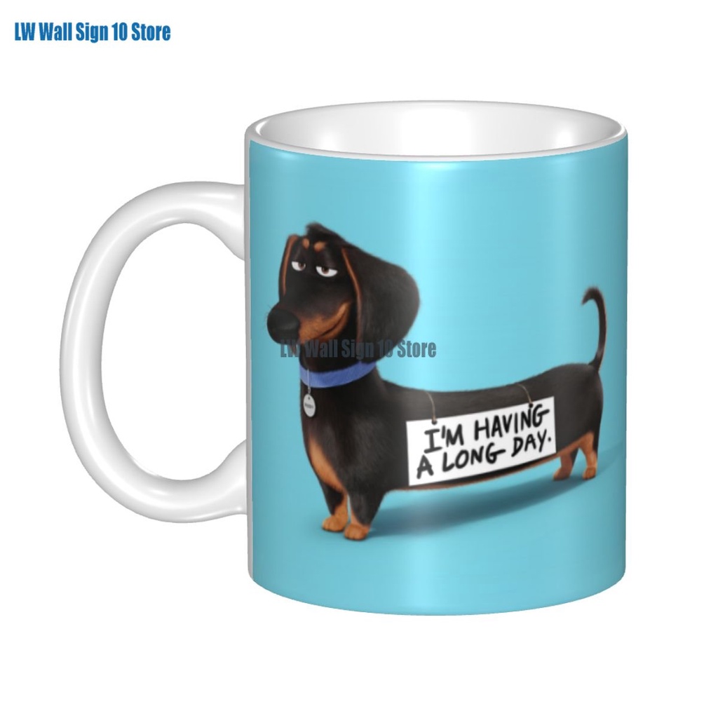 【New】Custom Dachshund Dog Mugs DIY Sausage Wiener Badger Ceramic Milk