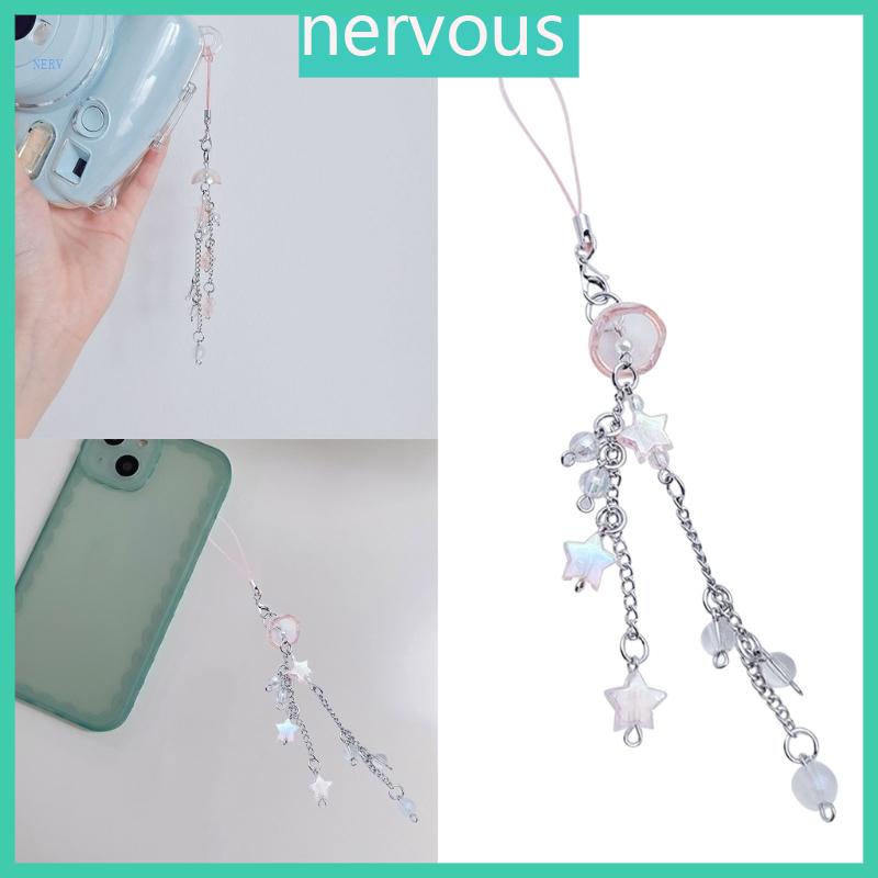 NERV Beaded Phone Strap Y2K Jellyfish Phone Charm Keychain Crystal Star ...