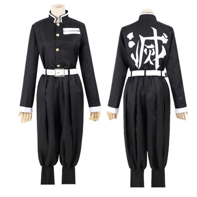 Anime Demon Slayers Kimetsu No Yaiba Cosplay Costume Black Team Uniform ...