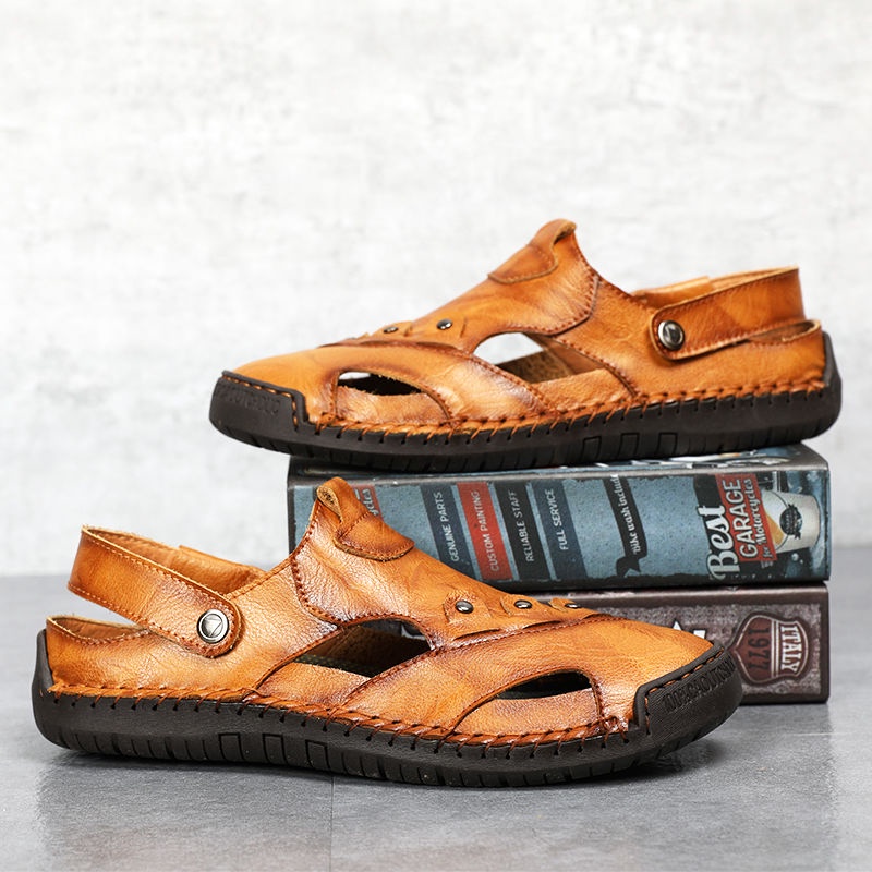 Neckermann Men's Hightide Comfort Leather Slide Sandals / Sandal Tapak ...