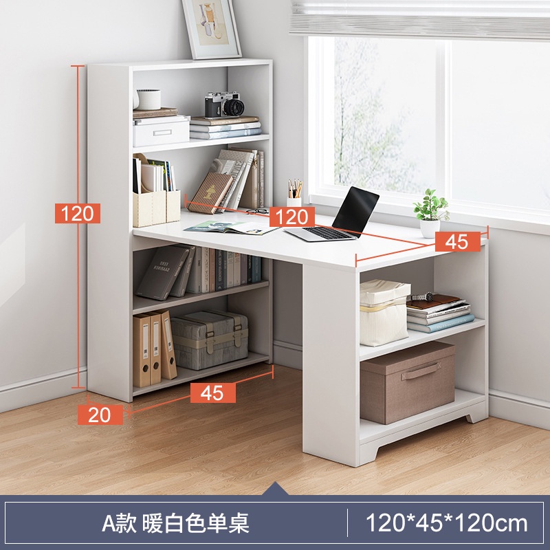 L-Shaped Desk Office Table With Book Rack Multifunction Table With Book ...