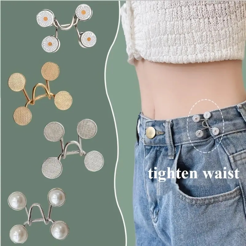 1/3 Pair Nail-free Metal Jeans Button Snaps Detachable Pants Clips ...