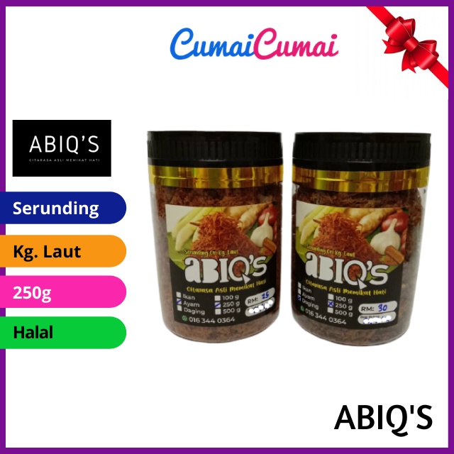 Abiqs Serunding Ikan Ayam Dan Daging Tempatan Original Kg Laut