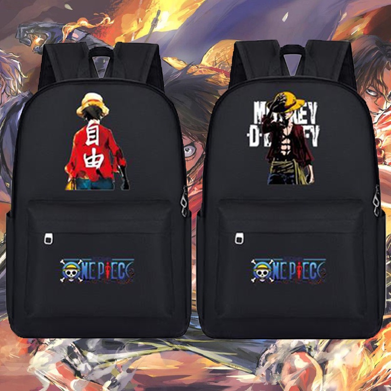 Fashion Anime One Piece Luffy Backpack USB Charge School Bag