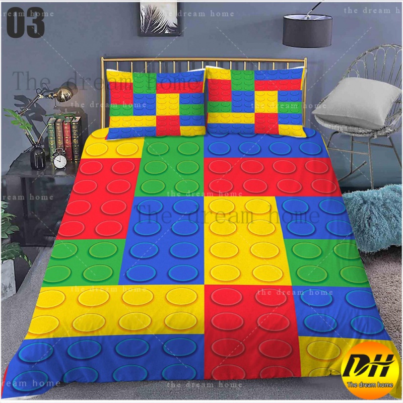 lego cadar fitted Bedsheet Pillowcase cartoon beddings Single