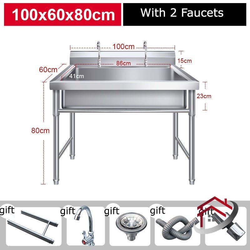 Outdoor Sink Pool Stainless Steel Hand Washing Sink Lengthened ...