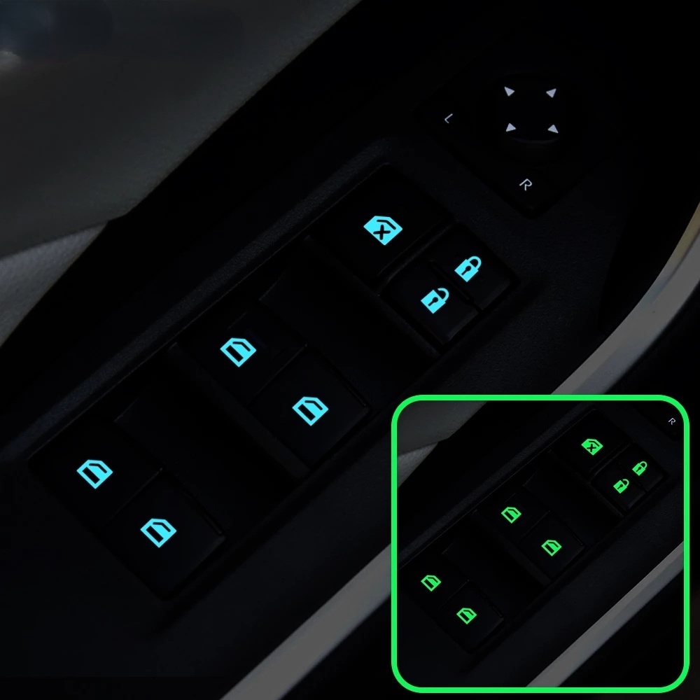 Adesivi Luminescenti Blu Per Pulsanti Alzacristallo Auto, Accessorio Universale