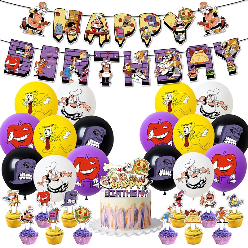 Pizza Tower Theme Balloons Birthday Party Decoration Kids Boy Girl