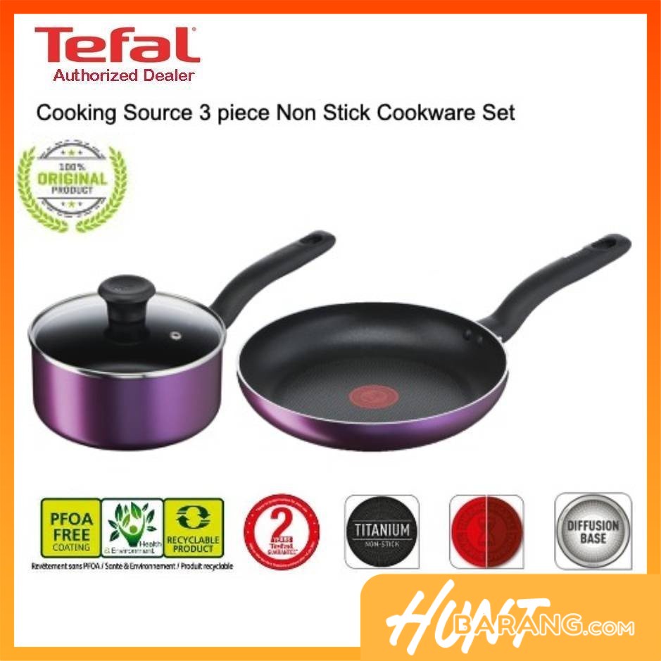 Tefal Cooking Source 3-PC Set (FP24+Saucepan18) (B504S295) | Shopee ...