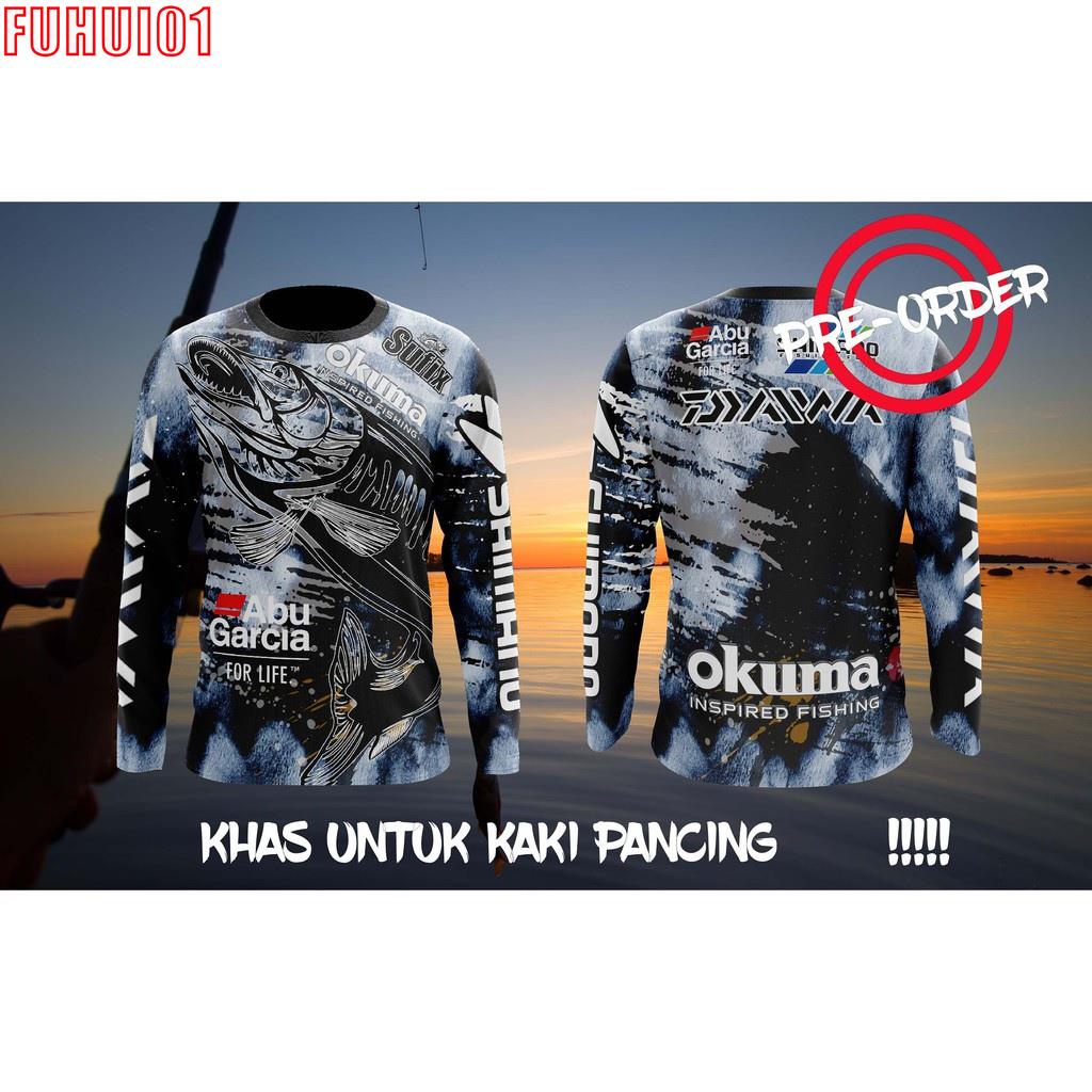 In stock] 2023 design Abu Garcia Edition Fishing Jersey OutFit Sublimation, Clothes Anti-UV fishing, Baju Pancing Long Sleeve