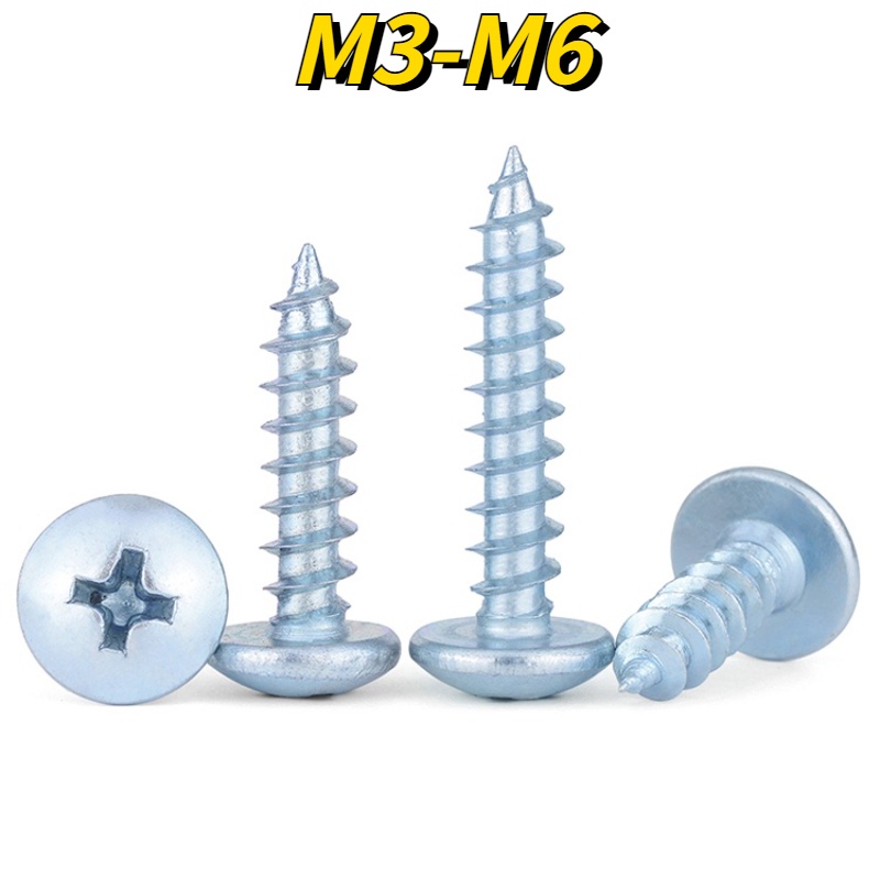 Xny M3m4m5m6 Galvanized Screws Large Flat Head Self Tapping Screws Semicircle Umbrella Head 4866