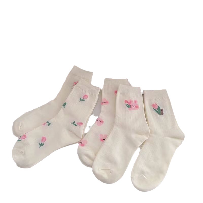Spring Summer Style Simple Korean Version Cute Rabbit Tulip Women's ...