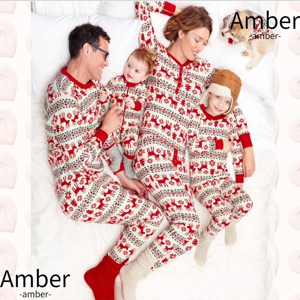 AMBER Durable Christmas Pajamas Mother Daughter Father Son Family ...