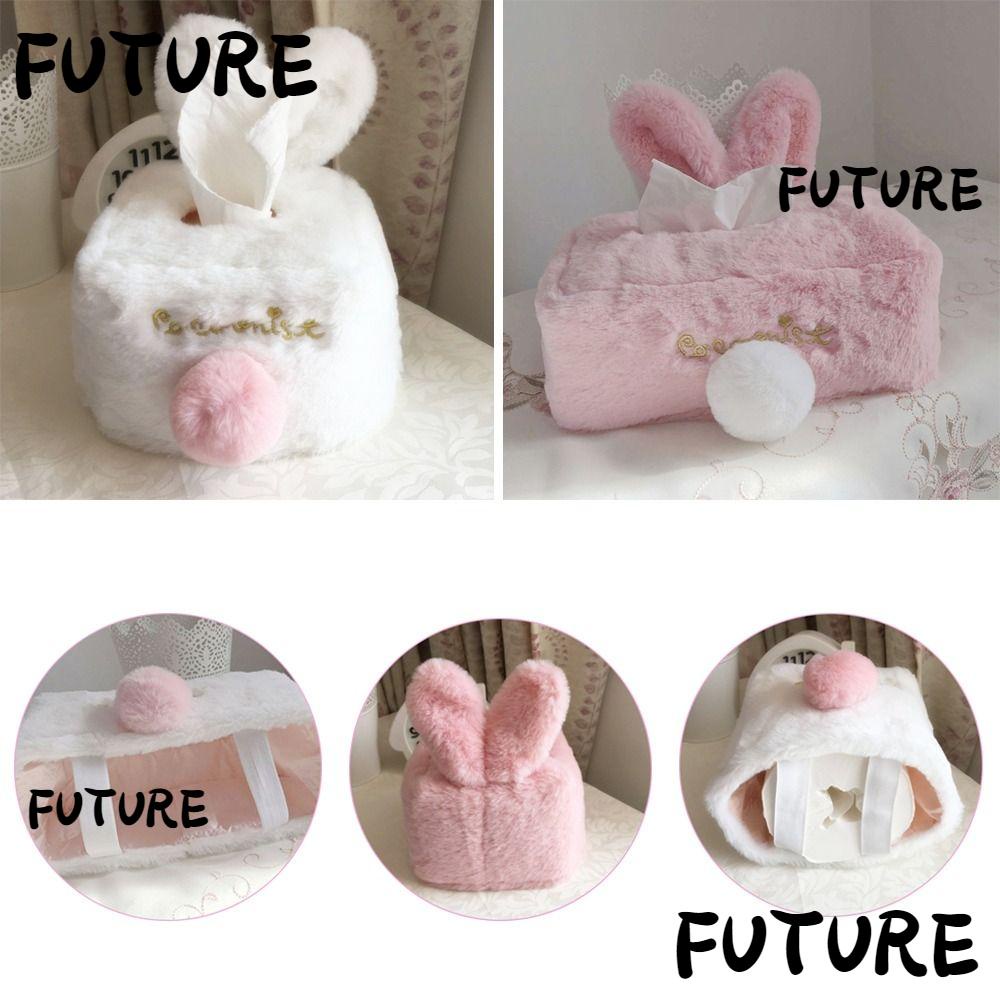 HL-FUTU Tissue Cover Cute Car Napkin Paper Container Plush Rabbit ...
