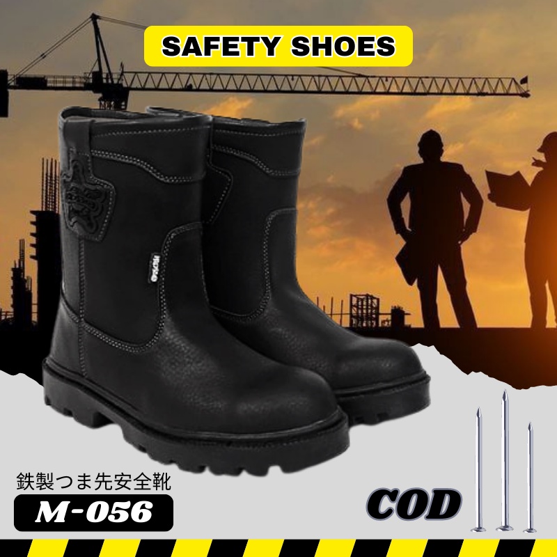 Men's Safety Shoes Boots M056 Genuine Leather Project Field Work Septi