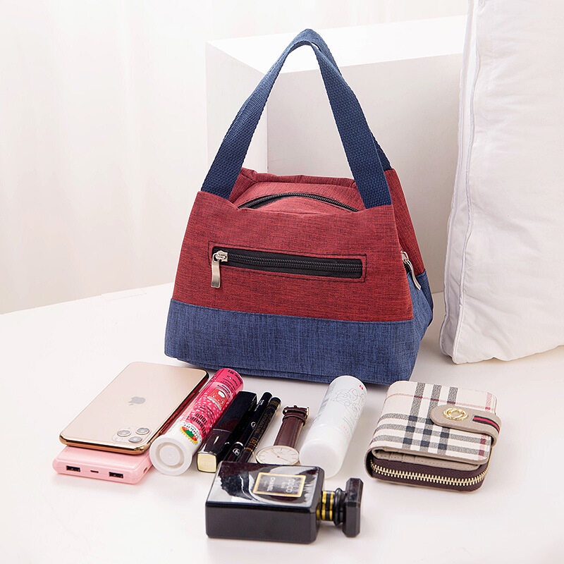 SB040 Multipurpose Handbag Women Cloth Bag Canvas Bento Bag Lunch Box
