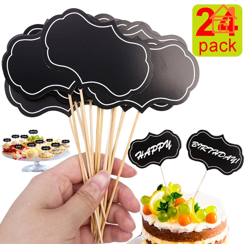 24pcs Mini Cake Inserting Cards/Blackboard Message Card Holder ...
