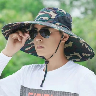 QM🍅qipao Hat Men's Big Brim Fishing Hat Summer Trendy Outdoor Alpine Cap  Youth Sun Hat Folding Sun Protection Sun Hat BH