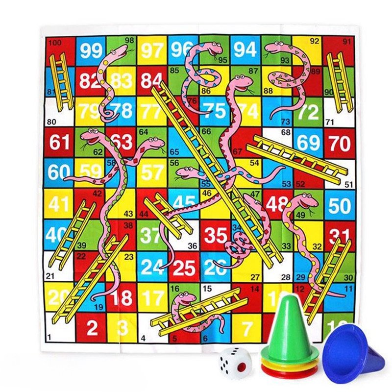 Ludo Board Game Snakes And Ladders Kids Toys Large Size IQ Puzzle Mat