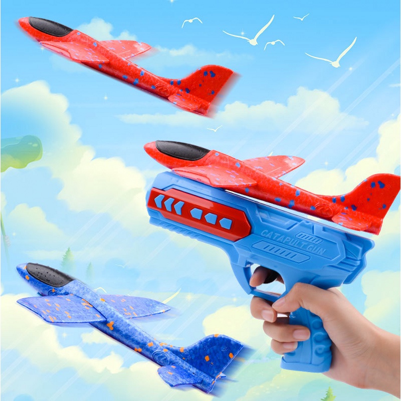Airplane Launcher Kids Children Gun Catapult Glider Shooting Game Kids