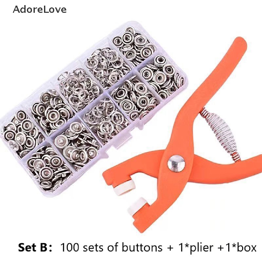 ADL Snap Button Kit with Pliers Metal Press Studs Tool Kit Stainless