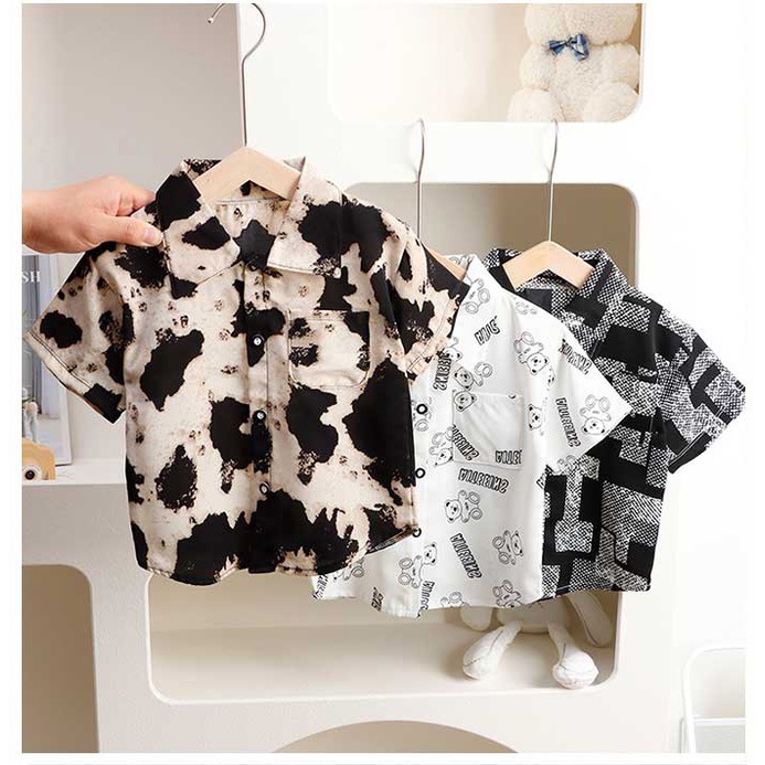 [ML] Ready Stock 90150CM Children's Shirt Summer ShortSleeved Boy's Top Baby Jacket Clothing