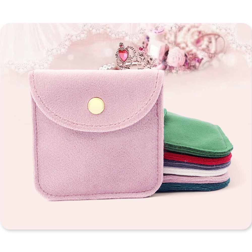 Snap Button Jewellery Pouch Fillet Velvet Bag Envelope Jewelry Bag ...