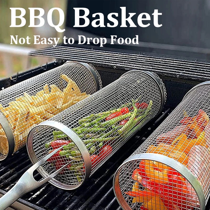 Outdoor Camping Grilling Basket Wire Accessories Tools Barbecue