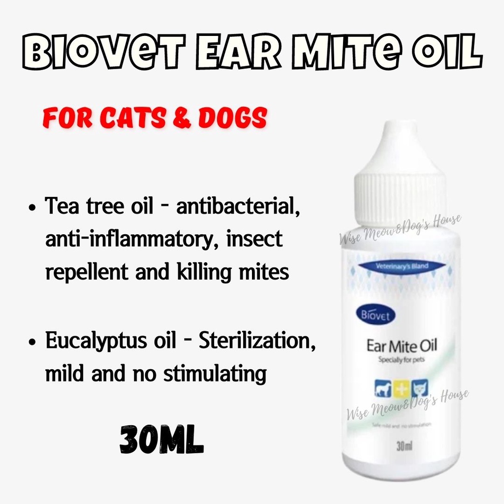 Biovet Ear Mite Oil For Cats & Dogs Ear Care Ear Infection Treatment