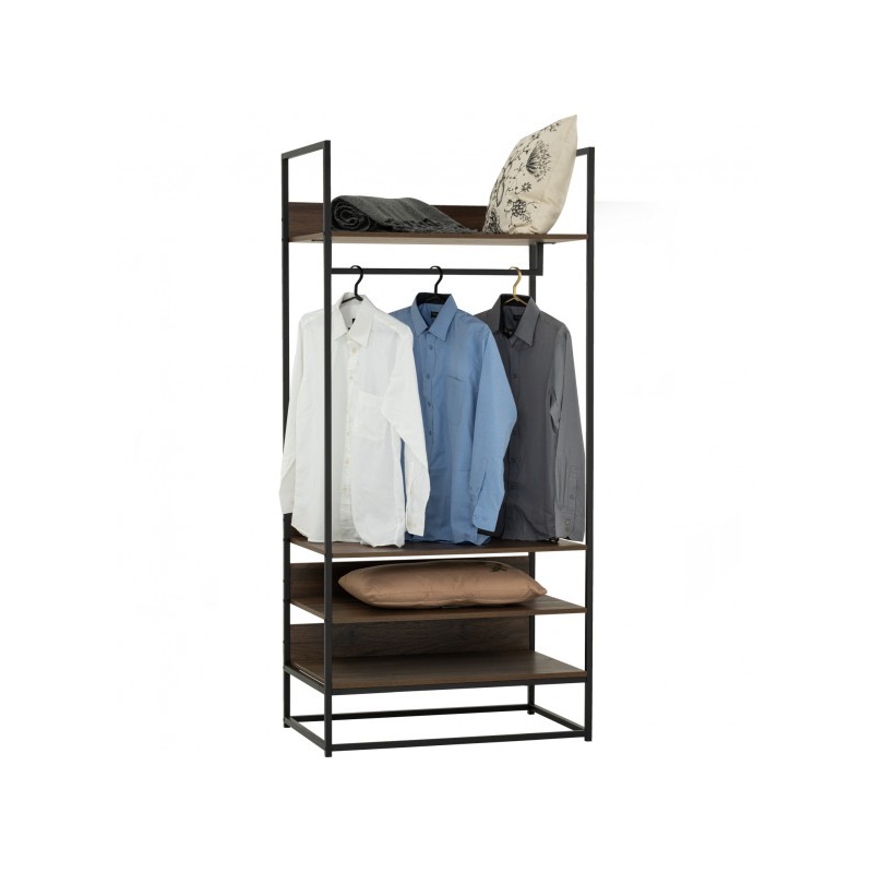 COBY Industrial Style Hanging Wardrobe Cabinet Storage Open Shelf Rack ...