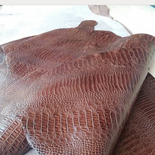 Hot Selling Product Cowhide emboss Crocodile Skin | Shopee Malaysia