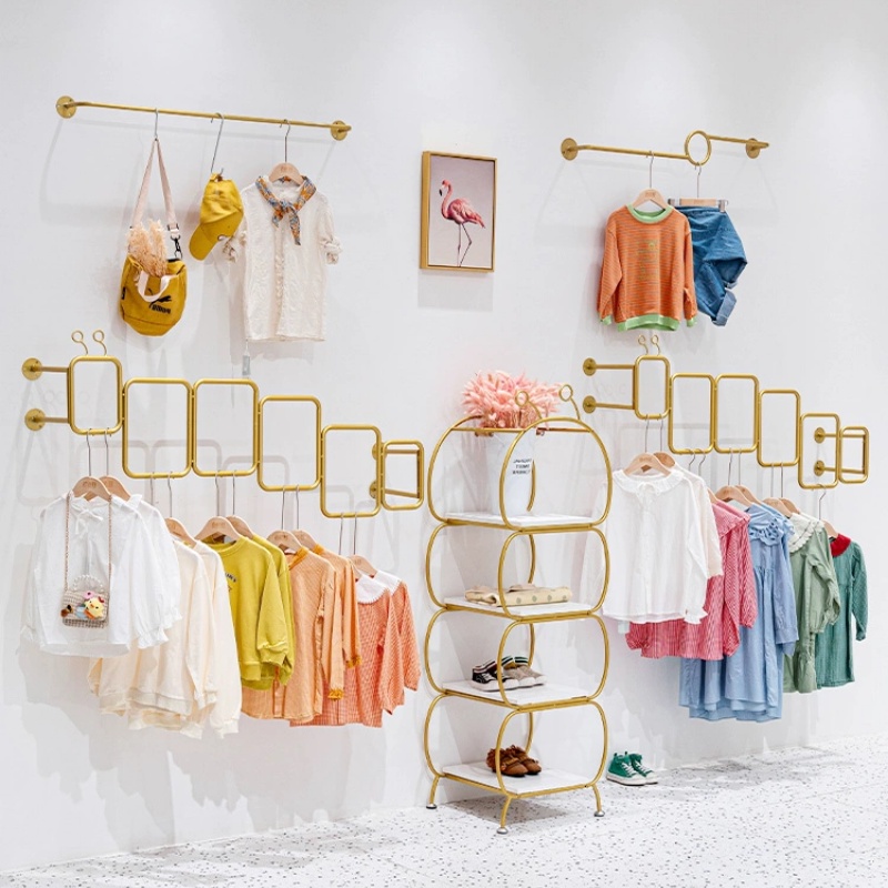 Children's Clothing Display Rack WallMounted Hanger Side Clothes Rack