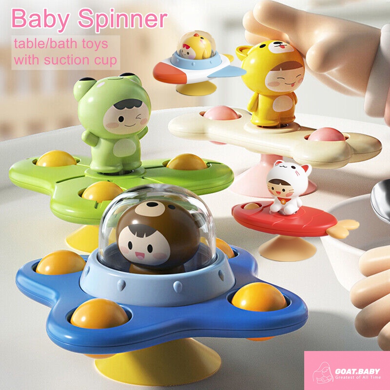 Baby Toys Suction Cup Spinner Montessori Kids Cute Cartoon Animals Spin ...