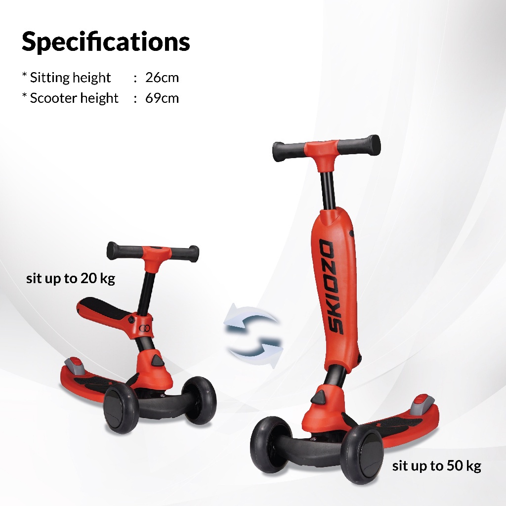Koopers 2-in-1 Skidzo Scooter Ride On Support (50kg) | Shopee Malaysia