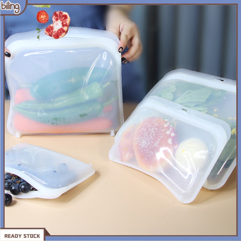 [biling] Reusable Eco-friendly Silicone Snacks Fresh Food Sealing ...