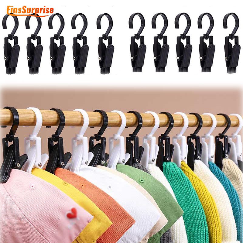 Plastic Black White Wardrobe Hat Clip Home Storage Clothes Hook ...