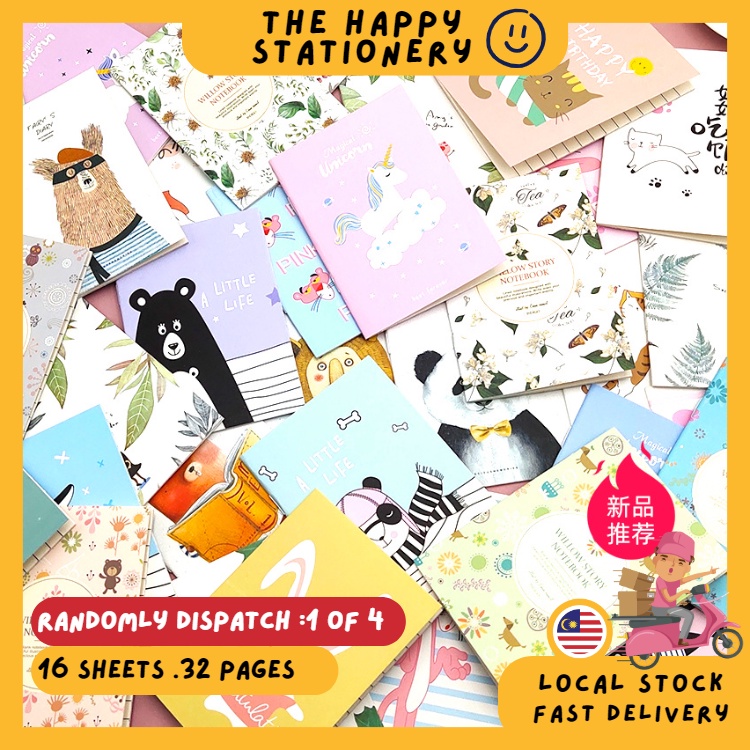 [Ready Stock]1Pc/1Book Cute Cartoon Notebook Mini Stationery Notepad ...
