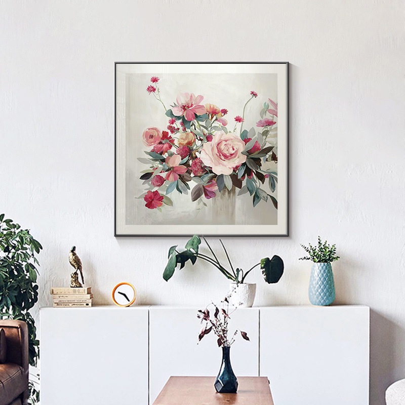 Jian Mei Xuan Guan Decorative Painting Peony Flower Living Room Mural ...