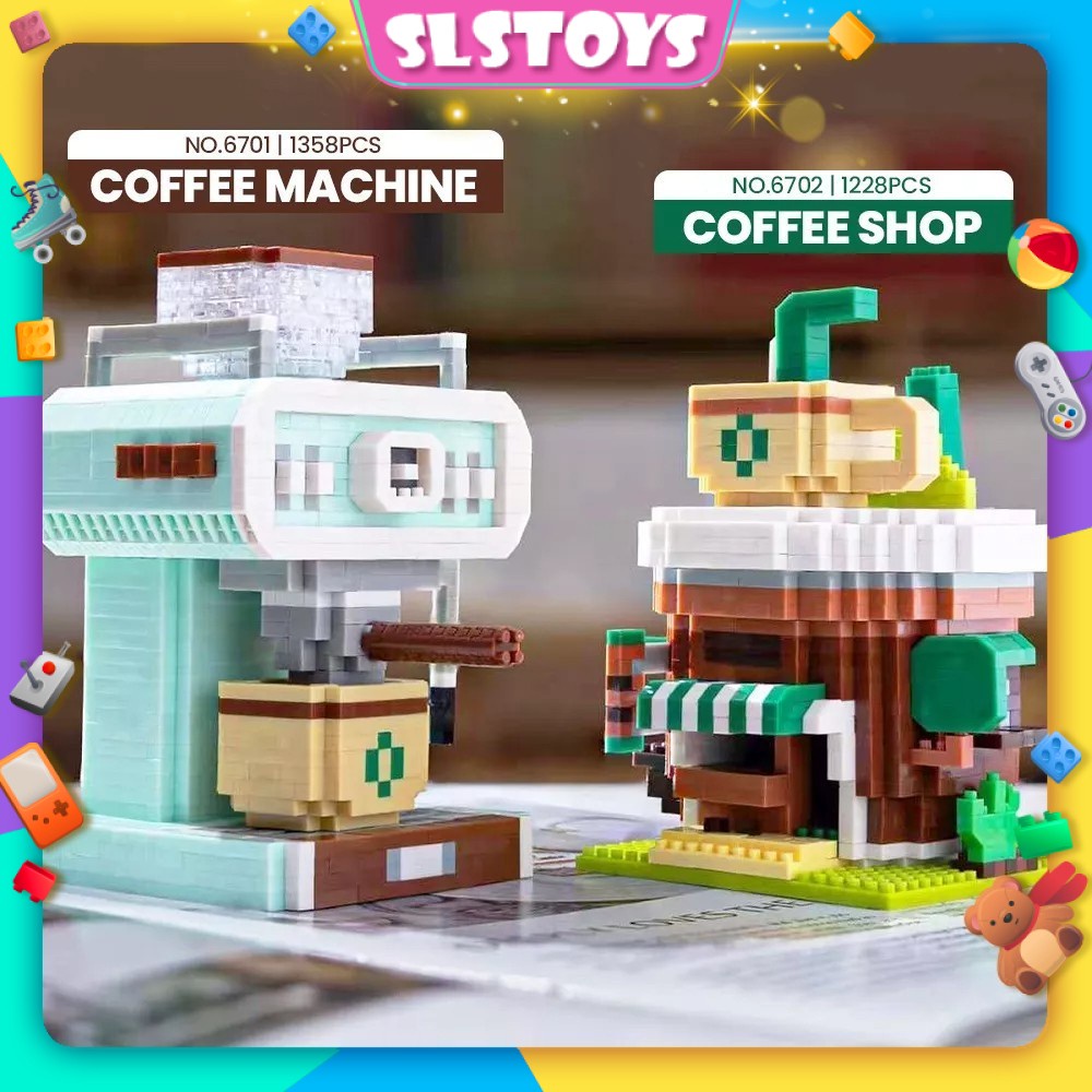 Coffee Shop Series Modern Coffee Machine Coffee Cup Cafe House Block ...