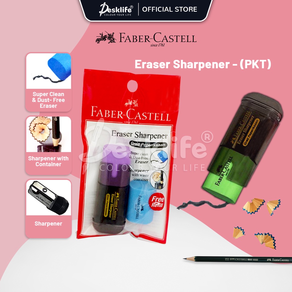 Desklife Faber Castell 2 in 1 Eraser Sharpener + Eraser Refill 183701